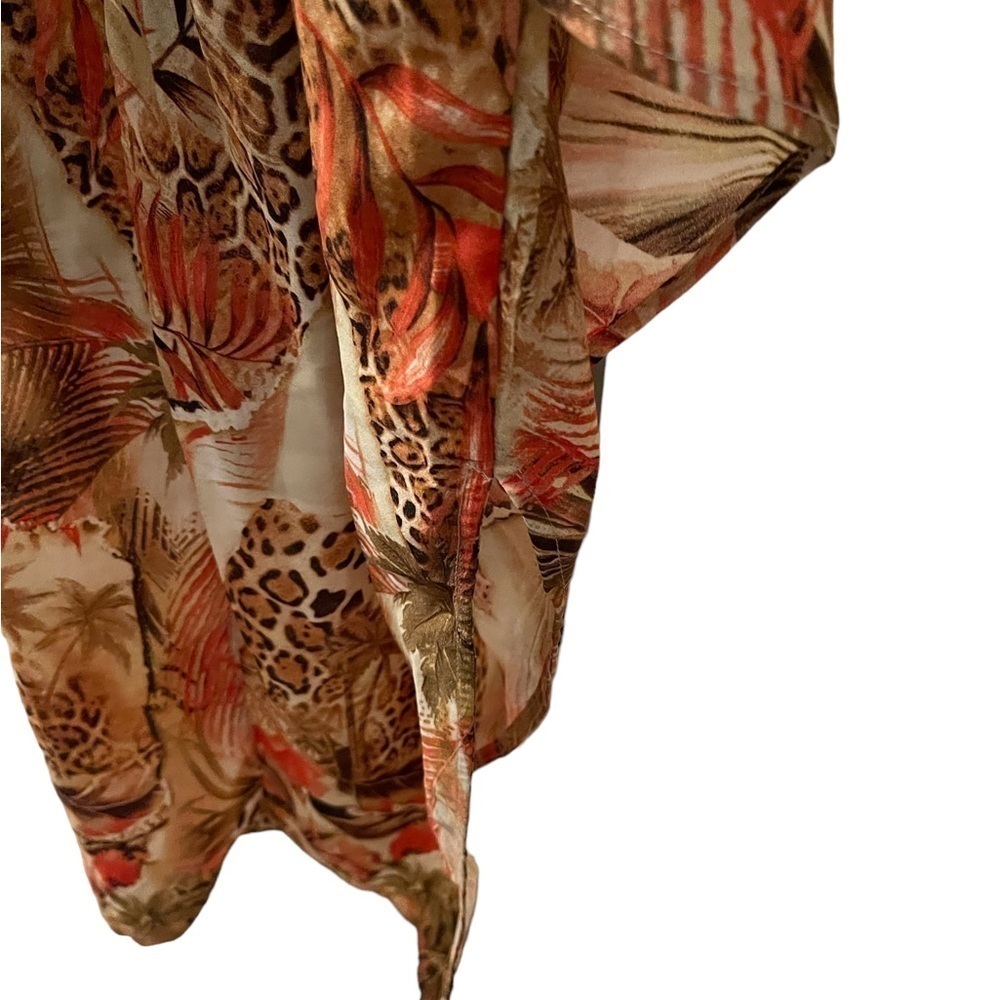 Tropical ruffle midi flower and  animal print lined sundress NWT - Picture 3 of 5